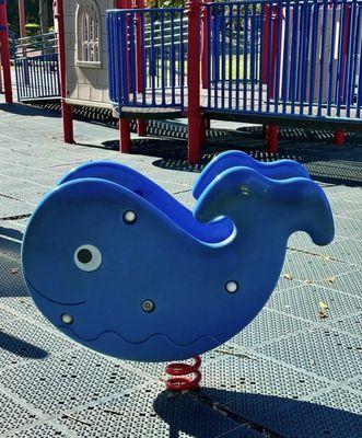 A close up of the whale rocker.