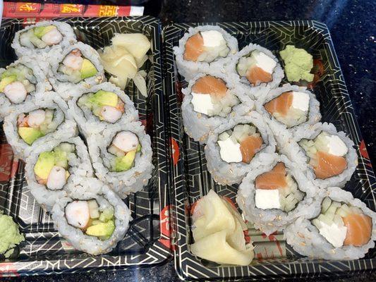 Philadelphia rolls and Boston roll