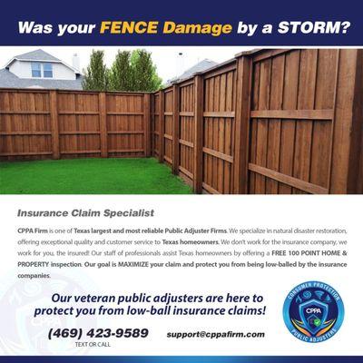 Was your fence damage by hail?