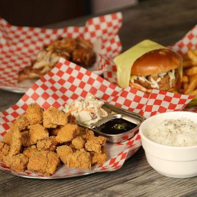 Elevate your fried chicken with our gluten-free rice flour batter and Korean-inspired sauces!