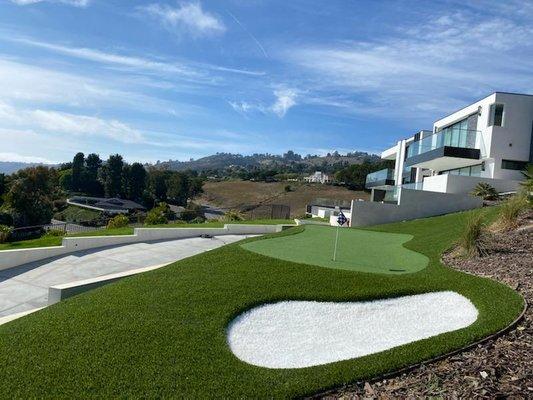 Backyard landscape artificial grass. #Landscape Turf.