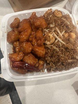 Shrimp Fried Rice, Sweet and Sour Chicken