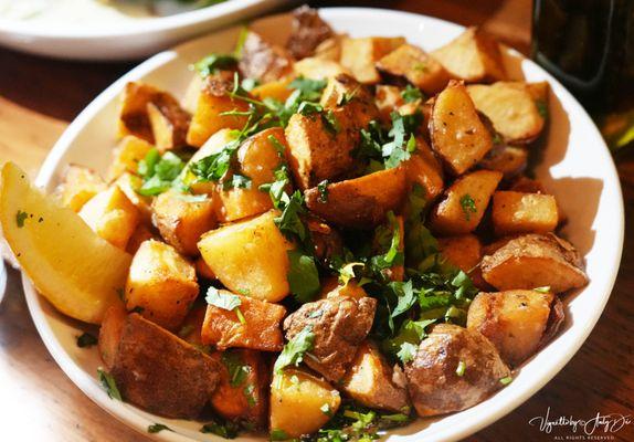 Their CORIANDER POTATOES offer respite from the ubiquitous FRENCH FRIES and goes well with the LENTIL SOUP as well as the Entrees!