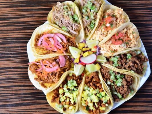 A variety of Street Tacos!