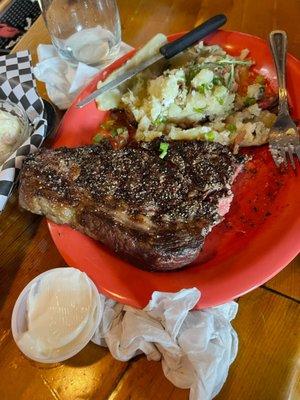 Perfect grilled ribeye