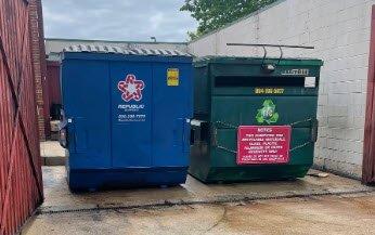 We power wash dumpster pads for all businesses.