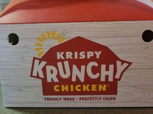 Box of hot & juicy Krispy Krunchy Chicken inside!!