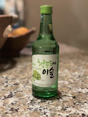 green grape soju, 13% alcohol!!