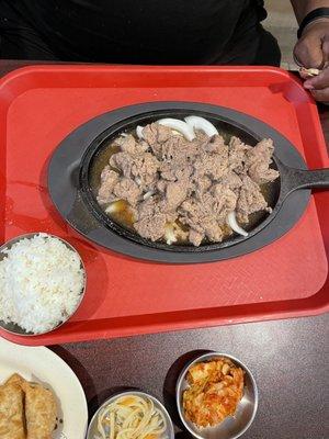 Bulgogi and rice and kimchi