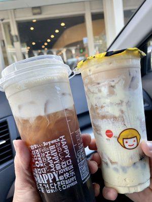 (L) A2. Black Tea SC (R) D5. Boba Milk Tea with Puff Cream