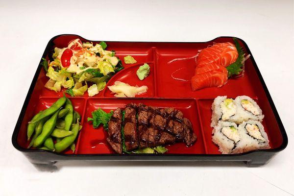 Bento box $18.99
Beef & Sashimi