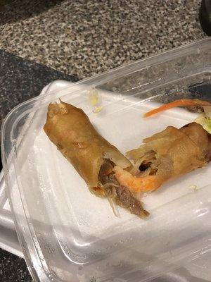 Supposedly a vegetable spring roll (contained mystery meat and shrimp)