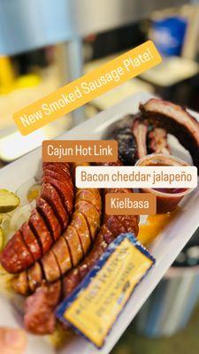 Smoked sausage plate now available!! #hickorysmoked