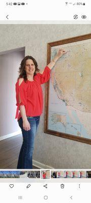 Pinning my office location on the map at the Home Office in Kansas city,  MO