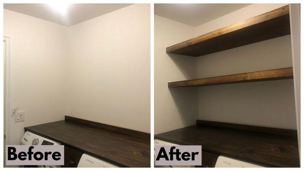 Laundry Room Custom Shelves