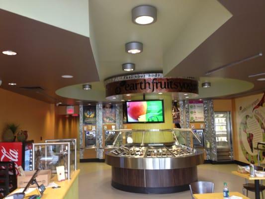 Earth Fruits Yogurt store in Hillsborough, NJ - great shot of the elevated ceiling