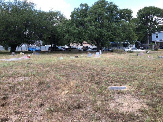 Homes across from the cemetery