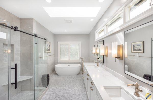 This is the crown jewel of a large remodel from last year, the master bathroom! 
#novadesign #bathroomremodel #luxury