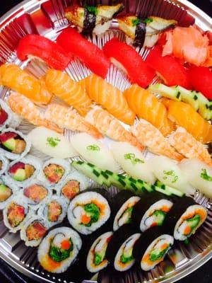 Sushi Special:  3 rolls and 22 pieces of sushi selected by the chef (comes with miso soup and salad when dining in)