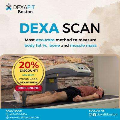 Redeem a 20% discont from Dexafit Boston's DEXA scan