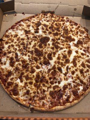 Thin crust cheese pizza