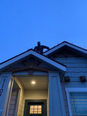 Hanging holiday lights