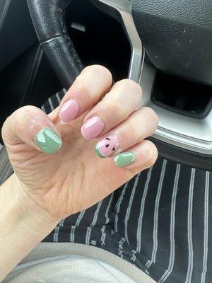 Watermelon nails