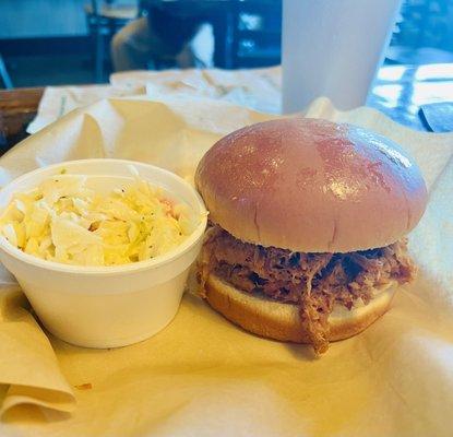 Pulled Pork Or Pulled Chicken and coleslaw