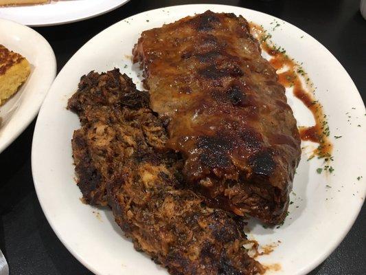 Baby Back Ribs and pulled pork combo