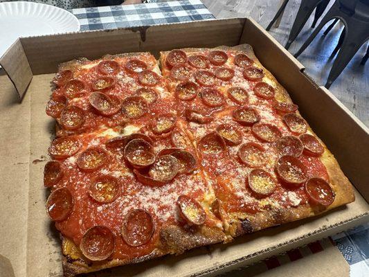 Sicilian Pizza with Pepperoni