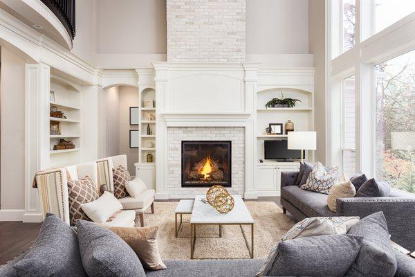 Beautiful White fireplace.