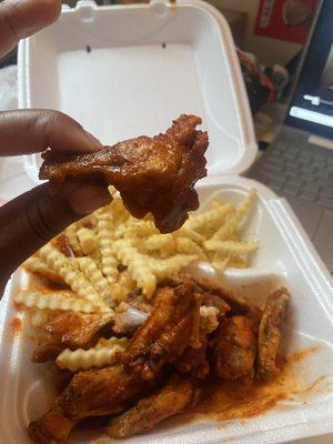 Small. Hot wings