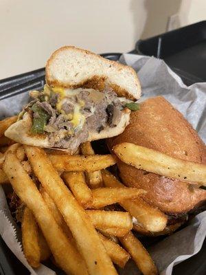 Philly Cheese Steak Deluxe Sandwich