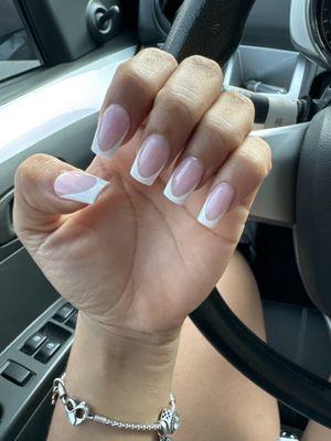 Mid length French tip shape square