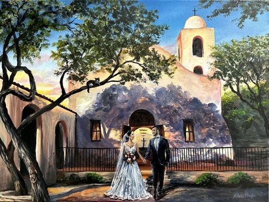 Live Wedding Painting by Natalie Pheifer of Trinity Brushworks