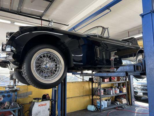 1961 Jaguar XK150. Hezi and Nadav redid the brake master and brake hoses perfectly.  I don't trust too many people with this car.