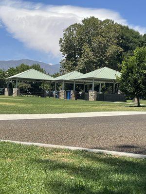 Covered picnic bench area