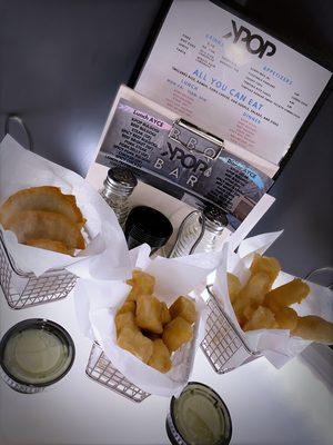 Appetizers - Dumplings, Crispy Tofu, and Tempura Rice Cakes!!!