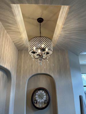 Foyer crystal chandelier