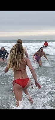 Polar bear plunge for the special Olympics