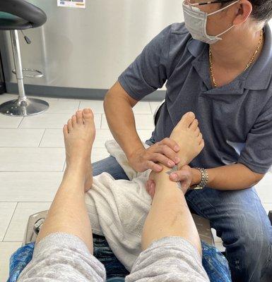 The sweet man who gave me my pedi today!