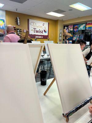 Date night! The blank canvases