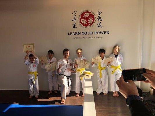 Kids testing for yellow belts