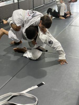 My son doing a seminar with Gilbert Burns at Warrior Martial Arts!