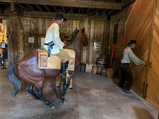 Rider leaving the stables.