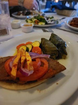 Dolmadas and Gyro split entrée