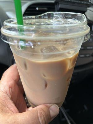 Iced latte because it's hot out. Several sips missing because it's me.