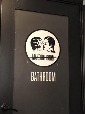 Bathroom signage upstairs