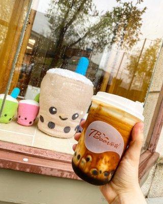 Brown Sugar Bubble Milk Tea with Milk foam