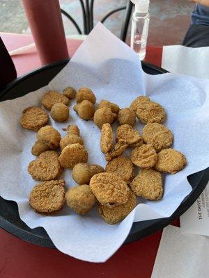 Pickle chips and fried mushrooms